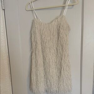 Zara white/silver Textured Dress